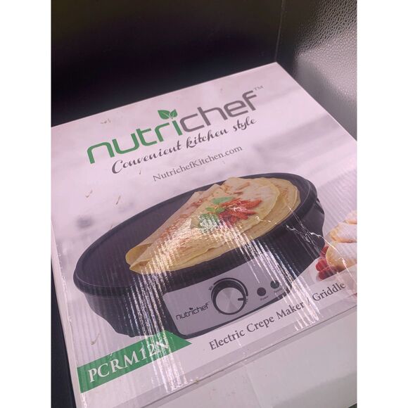 Nutrichef Electric Crepe Maker / Griddle - 1200w Non-stick Coating - Picture 1 of 2
